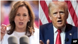 Ảnh phối hợp: Phó Tổng thống Kamala Harris (trái) và cựu Tổng thống Donald Trump.